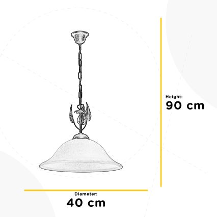 ONLI - Candeeiro suspenso MIRA 1xE27/22W/230V diâmetro 40 cm