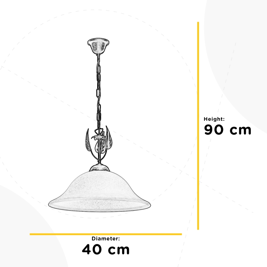 ONLI - Candeeiro suspenso MIRA 1xE27/22W/230V diâmetro 40 cm