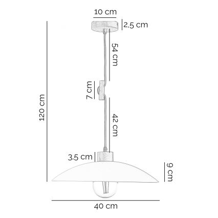 ONLI - Candeeiro suspenso OHANA 1xE27/22W/230V carvalho