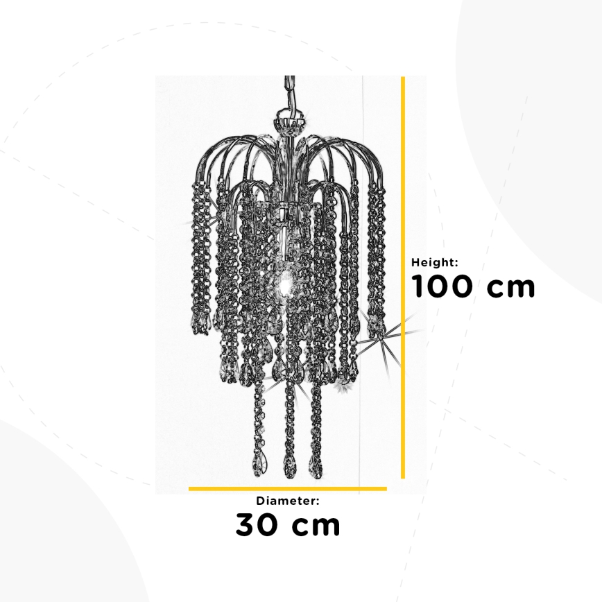 ONLI - Candeeiro suspenso PIOGGIA 1xE27/22W/230V cromado brilhante