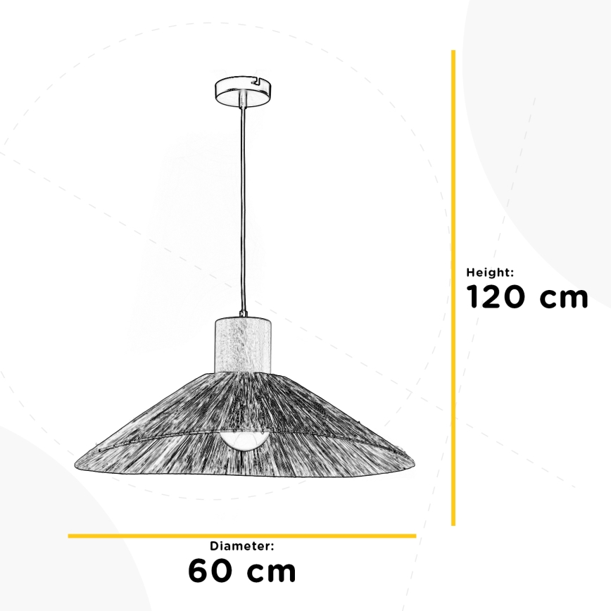 ONLI - Candeeiro suspenso RAFIA 1xE27/22W/230V