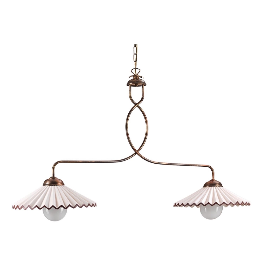 ONLI - Candeeiro suspenso ROSINA 2xE27/22W/230V bronze