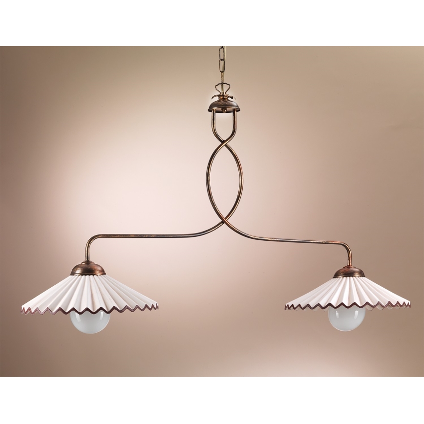 ONLI - Candeeiro suspenso ROSINA 2xE27/22W/230V bronze