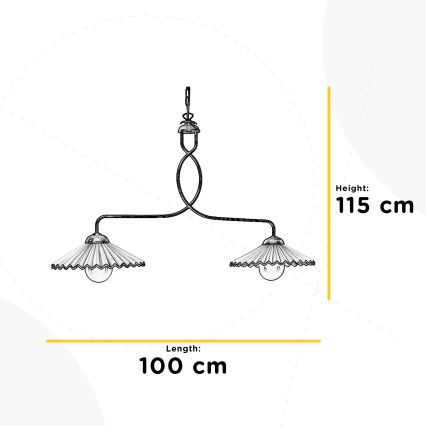 ONLI - Candeeiro suspenso ROSINA 2xE27/22W/230V bronze