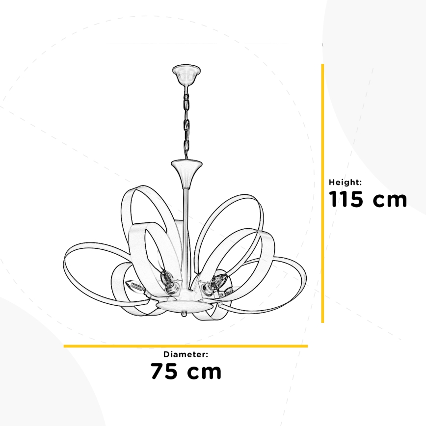ONLI - Candeeiro suspenso SERENA 6xE14/6W/230V branco