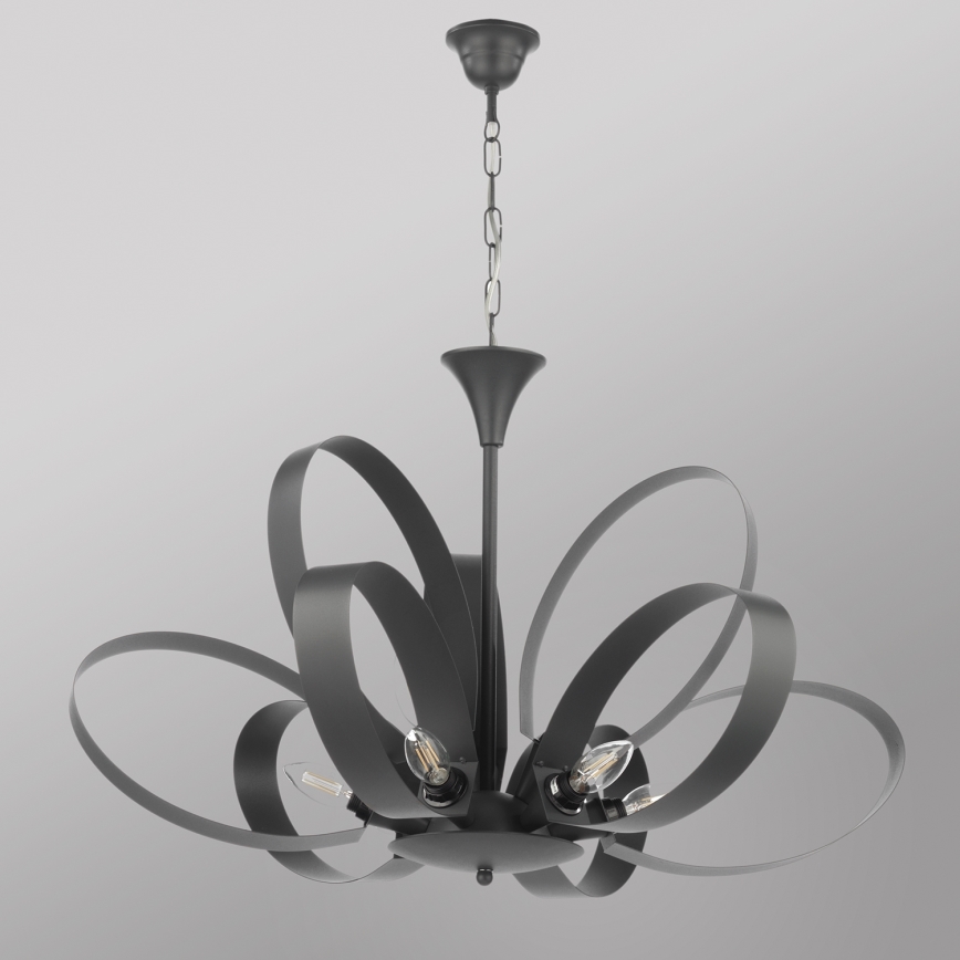ONLI - Candeeiro suspenso SERENA 9xE14/6W/230V preto