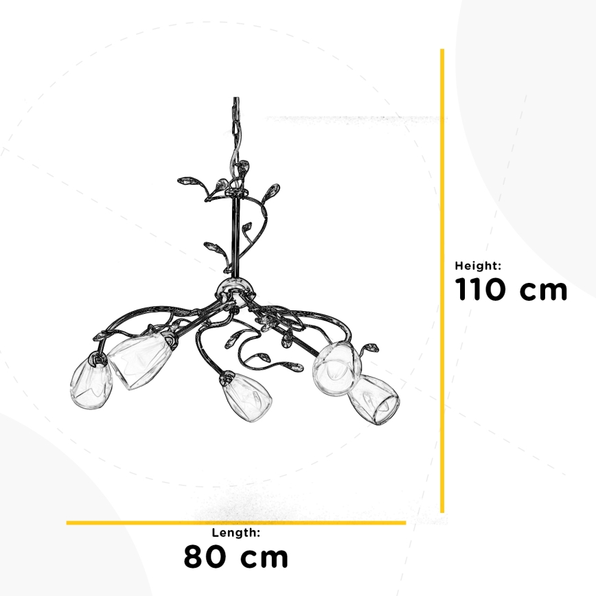 ONLI - Candeeiro suspenso SHARON 5xE14/6W/230V