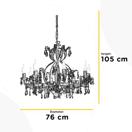 ONLI - Candeeiro suspenso TERESA 8xE14/6W/230V bronze