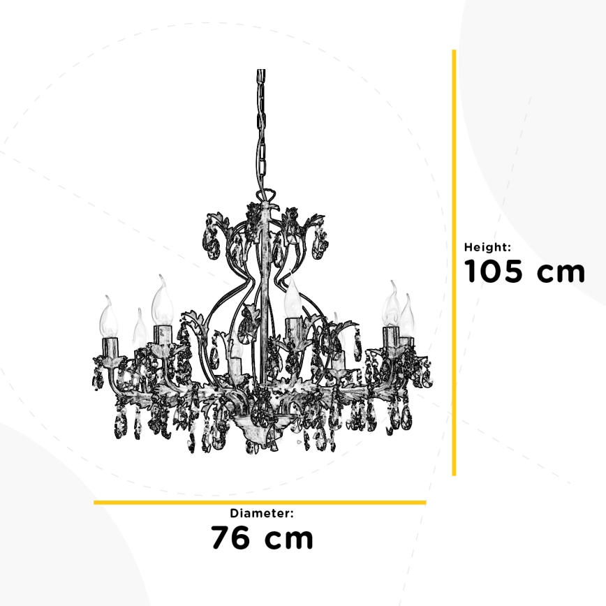 ONLI - Candeeiro suspenso TERESA 8xE14/6W/230V bronze
