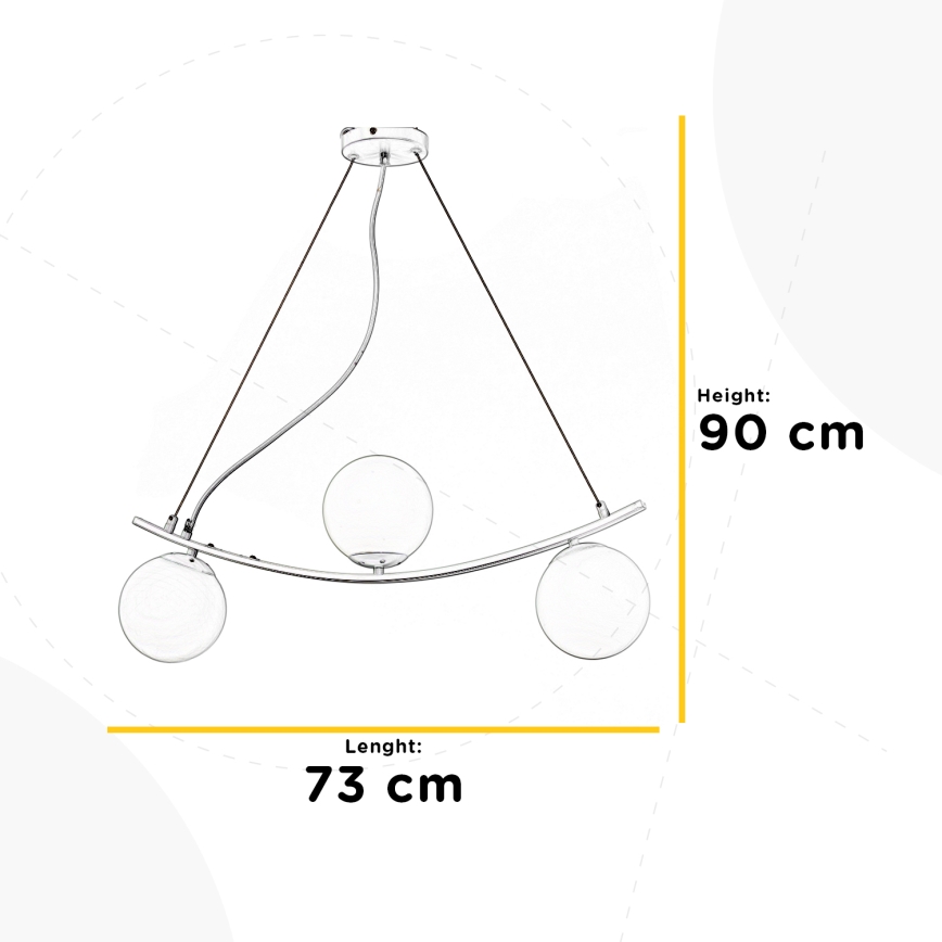ONLI - Candeeiro suspenso TRIO 3xE14/6W/230V preto