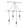 ONLI - Candeeiro suspenso WIRE 4xE27/15W/230V cinzento/branco