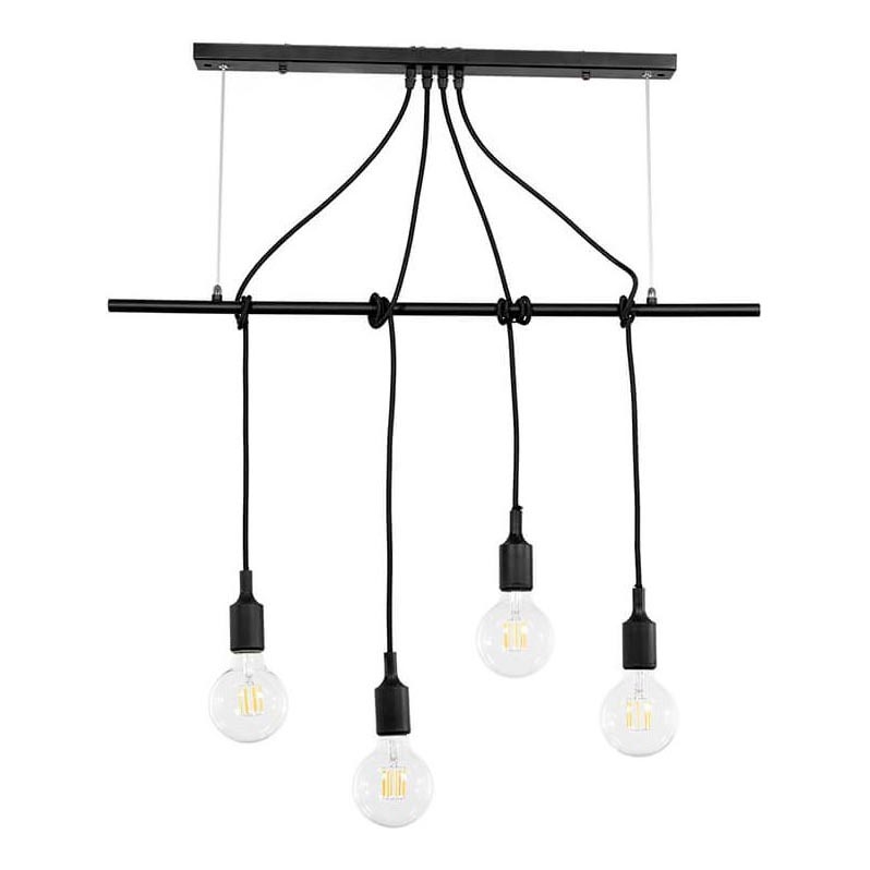 ONLI - Candeeiro suspenso WIRE 4xE27/15W/230V preto