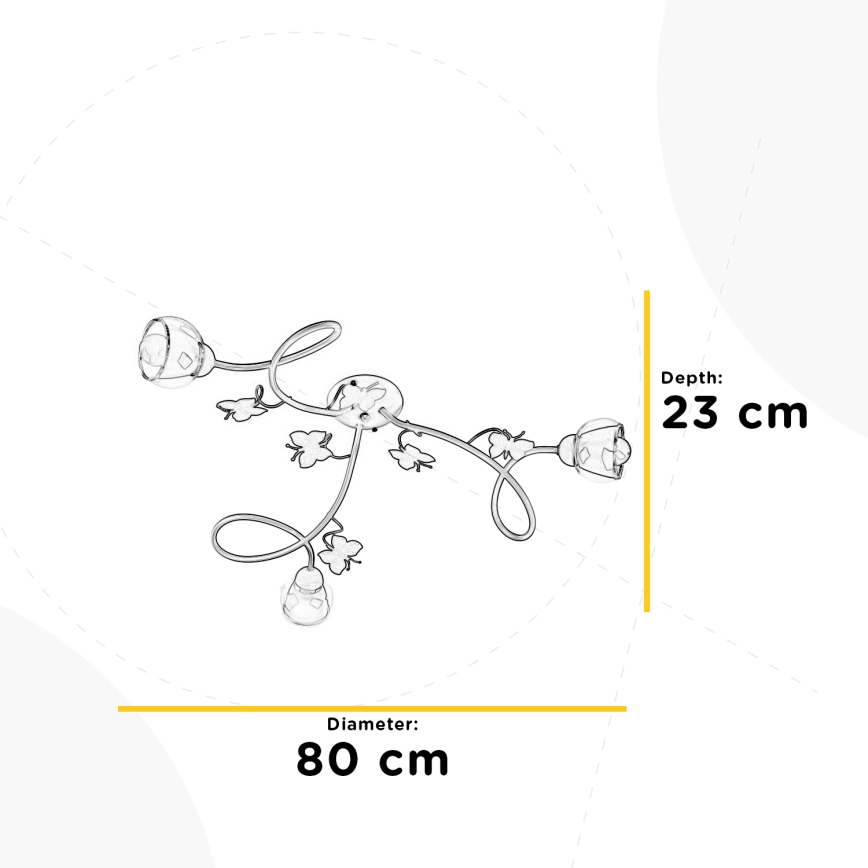ONLI - Candelabro integrado de criança BUTTERFLY 3xE14/6W/230V