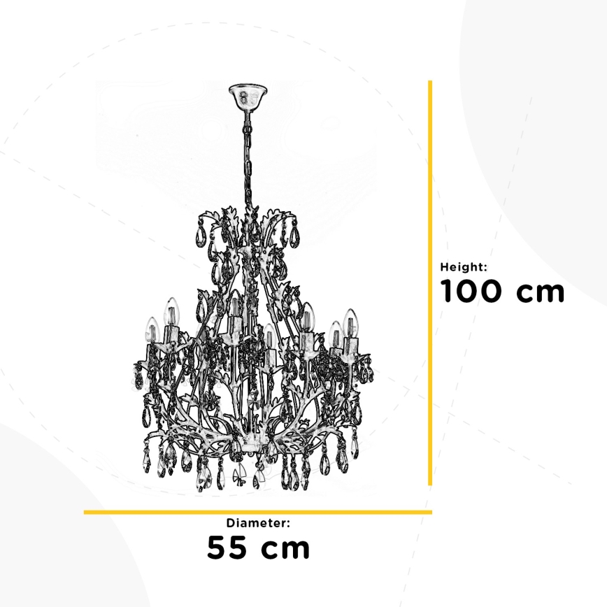 ONLI - Candelabro suspenso BOTTE 8xE14/6W/230V