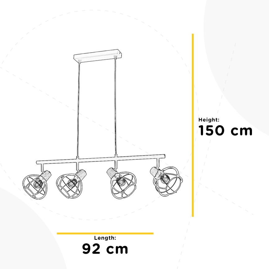 ONLI - Candelabro suspenso GINGER 4xE14/6W/230V