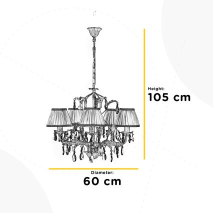 ONLI - Candelabro suspenso KAREN 5xE14/6W/230V branco