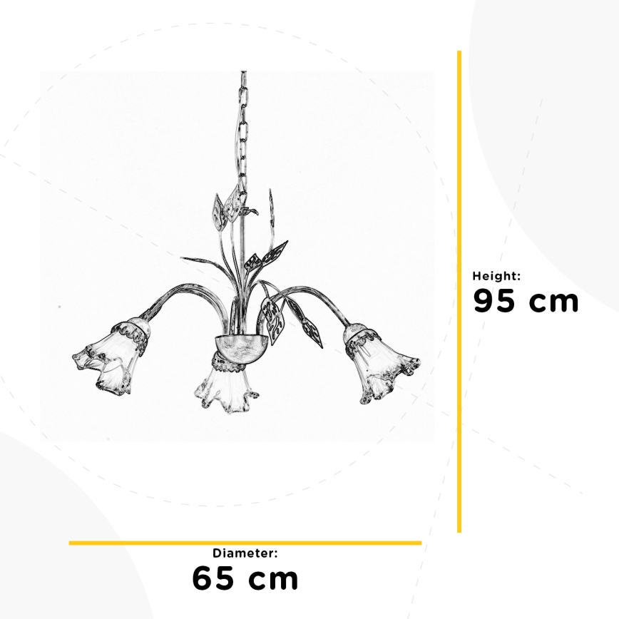 ONLI - Candelabro suspenso LANCIA 3xE14/6W/230V