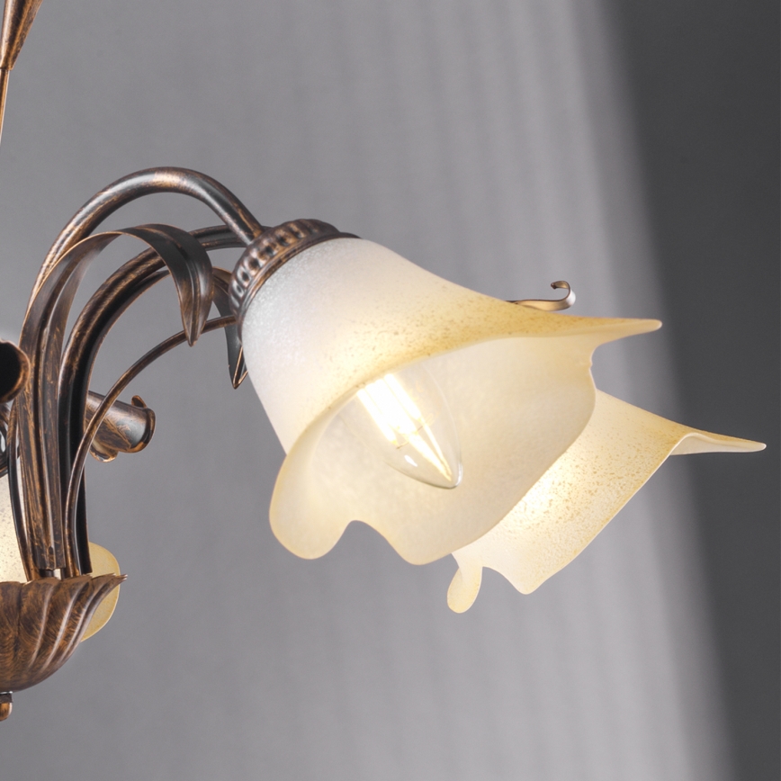 ONLI - Candelabro suspenso LUCREZIA 5xE14/6W/230V bronze