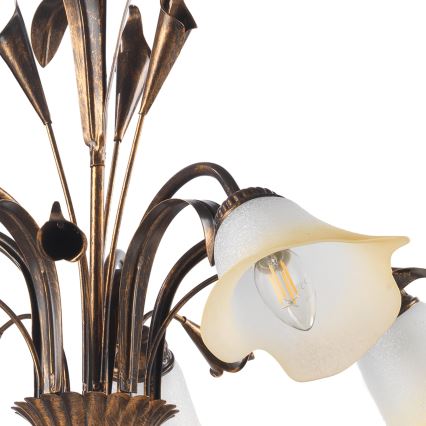 ONLI - Candelabro suspenso LUCREZIA 5xE14/6W/230V bronze