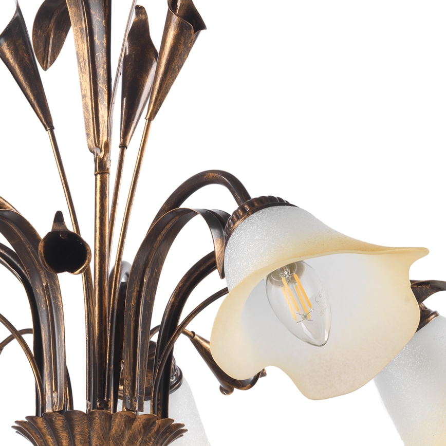 ONLI - Candelabro suspenso LUCREZIA 5xE14/6W/230V bronze