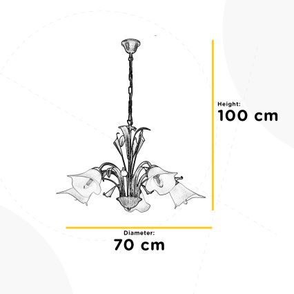 ONLI - Candelabro suspenso LUCREZIA 5xE14/6W/230V bronze