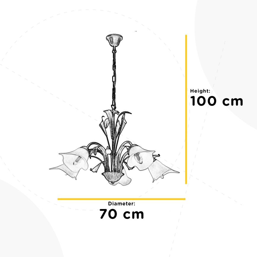 ONLI - Candelabro suspenso LUCREZIA 5xE14/6W/230V bronze