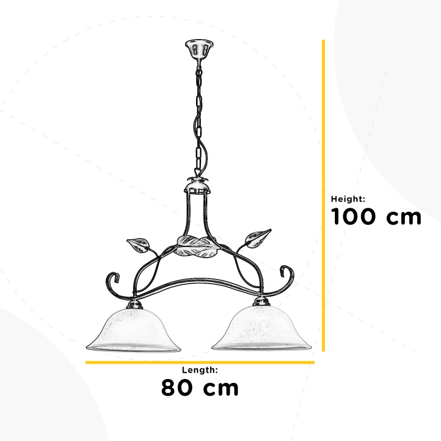 ONLI - Candelabro suspenso MIRANDA 2xE27/22W/230V