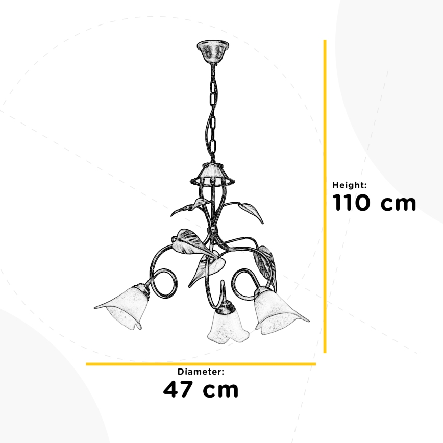 ONLI - Candelabro suspenso MIRANDA 3xE14/6W/230V