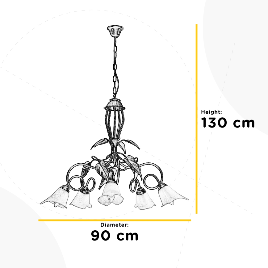 ONLI - Candelabro suspenso MIRANDA 5xE14/6W/230V