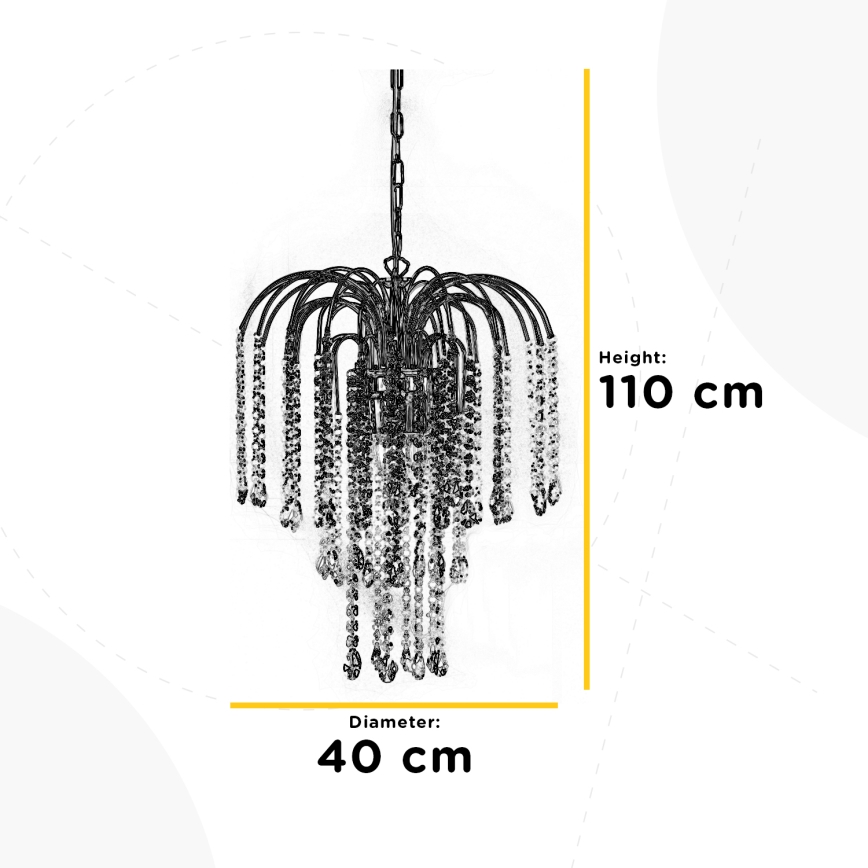 ONLI - Candelabro suspenso PIOGGIA 3xE14/6W/230V dourada