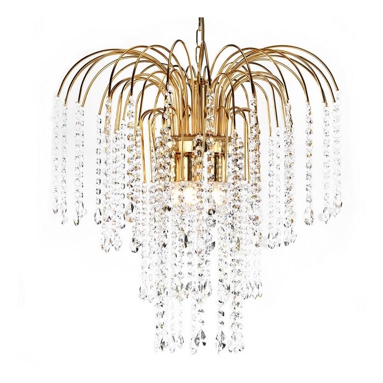ONLI - Candelabro suspenso PIOGGIA 5xE14/6W/230V dourada