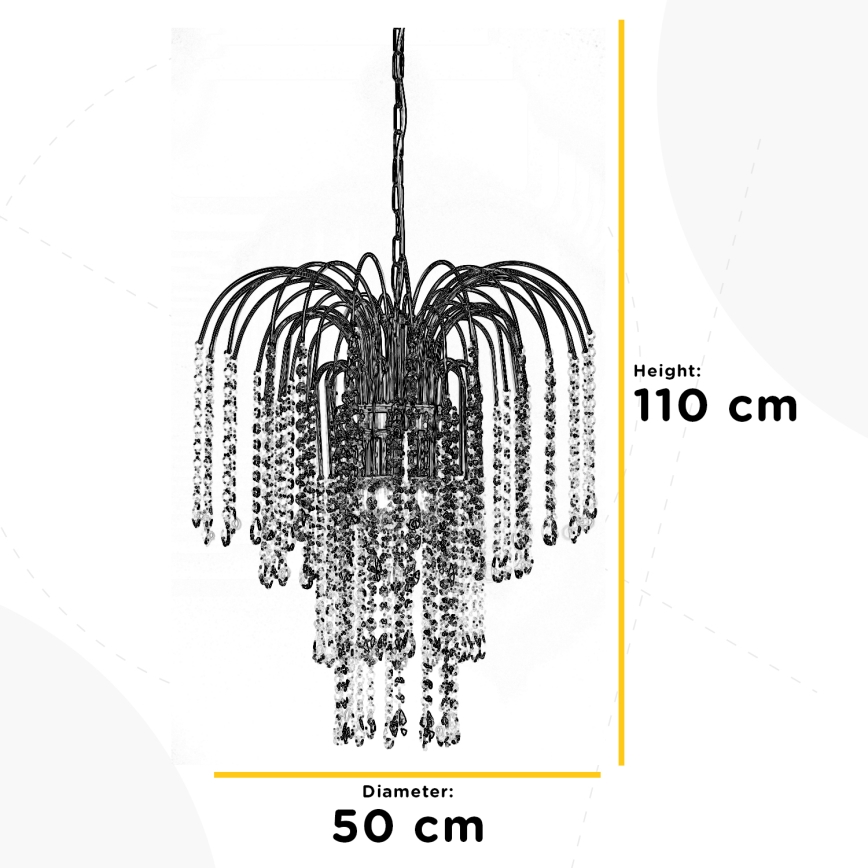 ONLI - Candelabro suspenso PIOGGIA 5xE14/6W/230V dourada