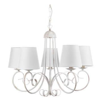 ONLI - Candelabro suspenso POMPEI 5xE14/6W/320V branco