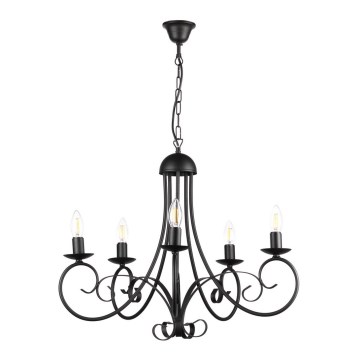 ONLI - Candelabro suspenso POMPEI 5xE14/6W/320V preto