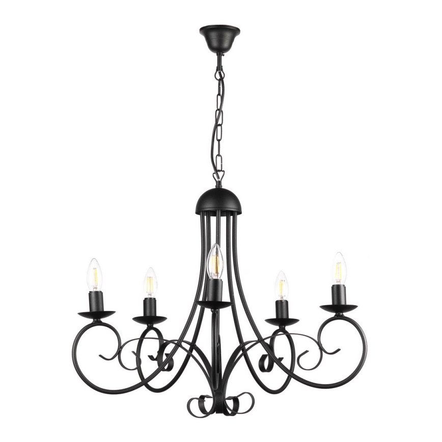 ONLI - Candelabro suspenso POMPEI 5xE14/6W/320V preto