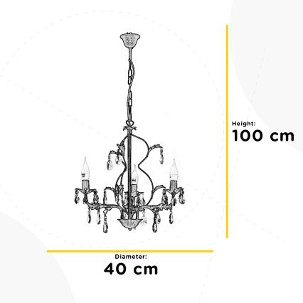 ONLI - Candelabro suspenso TERESA 3xE14/6W/230V bronze