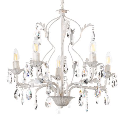 ONLI - Candelabro suspenso TERESA 5xE14/6W/230V branco