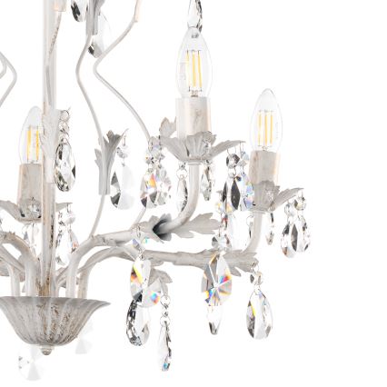 ONLI - Candelabro suspenso TERESA 5xE14/6W/230V branco