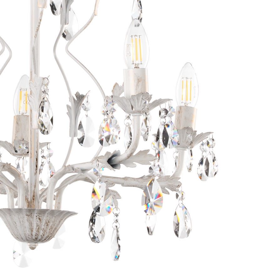 ONLI - Candelabro suspenso TERESA 5xE14/6W/230V branco