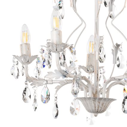 ONLI - Candelabro suspenso TERESA 5xE14/6W/230V branco