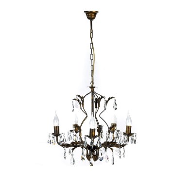 ONLI - Candelabro suspenso TERESA 5xE14/6W/230V bronze
