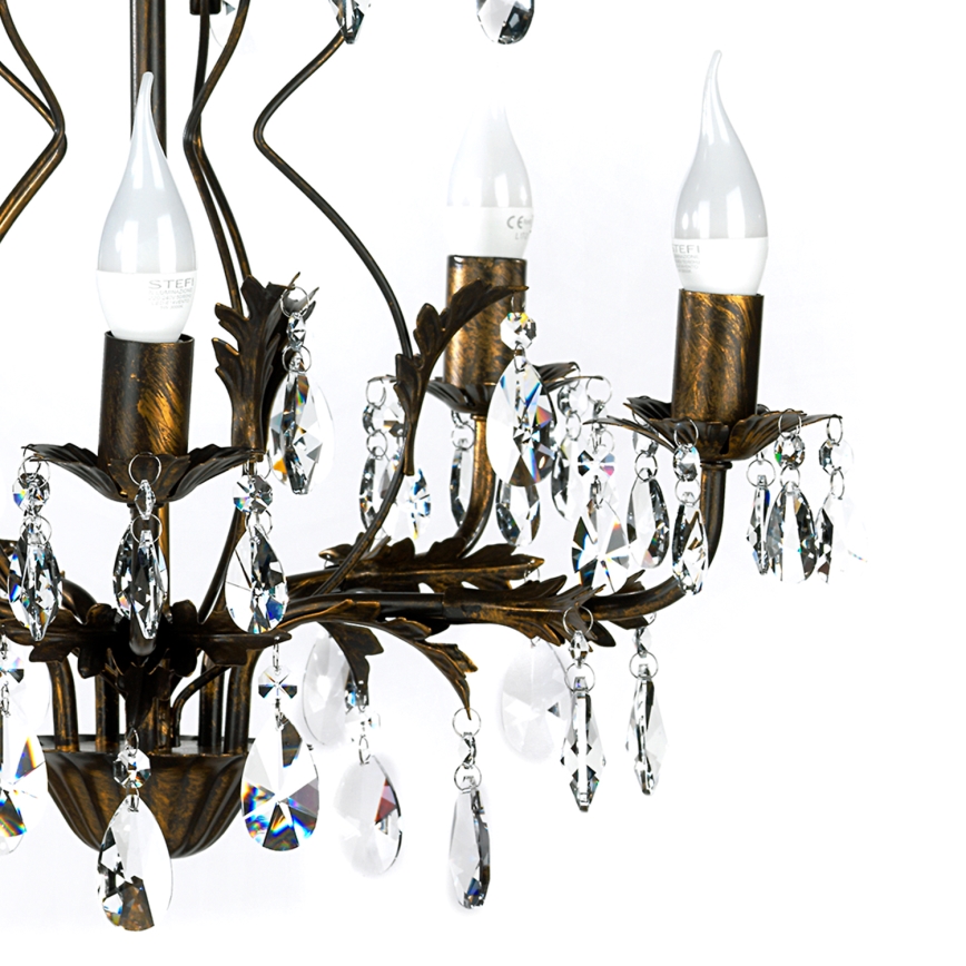 ONLI - Candelabro suspenso TERESA 5xE14/6W/230V bronze