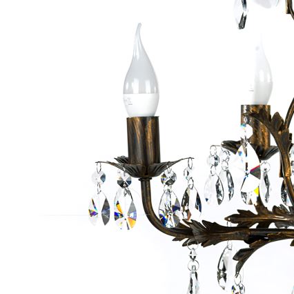 ONLI - Candelabro suspenso TERESA 5xE14/6W/230V bronze