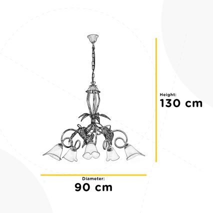 ONLI - Candelabro suspenso VANDA 5xE14/6W/230V