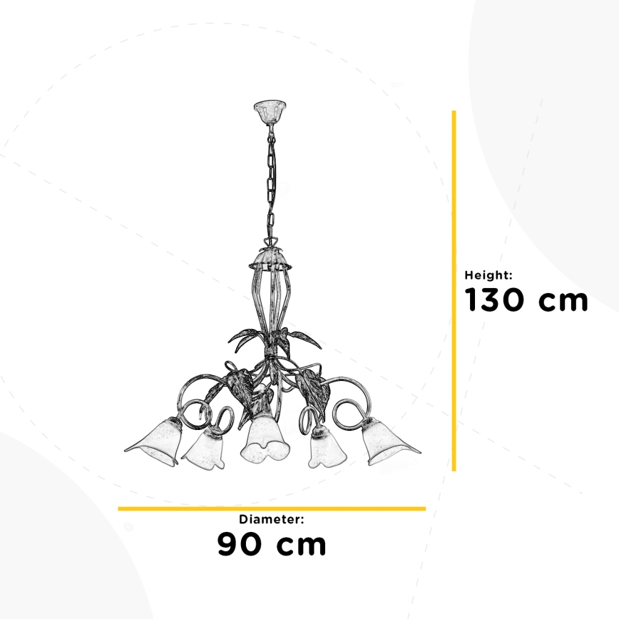 ONLI - Candelabro suspenso VANDA 5xE14/6W/230V