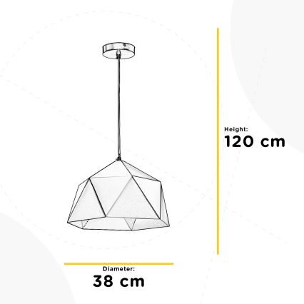 ONLI - Candelabro suspenso YONG 1xE27/22W/230V preto diâmetro 38 cm