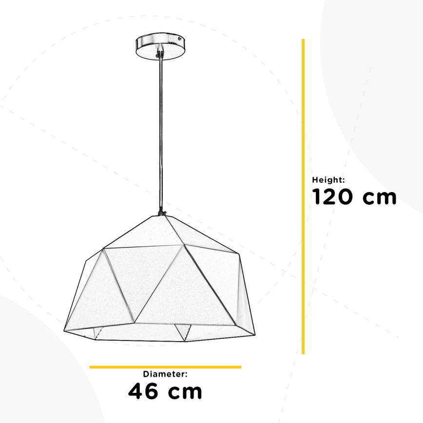 ONLI - Candelabro suspenso YONG 1xE27/22W/230V preto diâmetro 46 cm