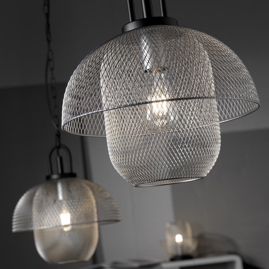 ONLI - Candelabro suspenso ZAIR 1xE27/22W/230V preto/prateado