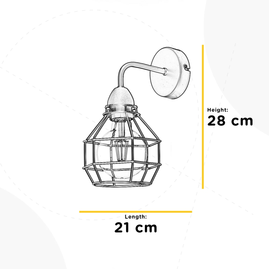 ONLI - Iluminação de parede ARANHA 1xE27/15W/230V preto