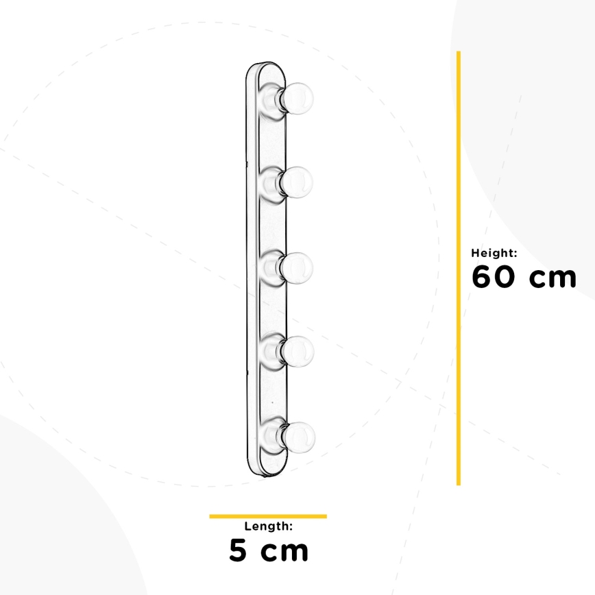 ONLI - Iluminação de parede HOLLYWOOD 5xE14/6W/230V cromado brilhante